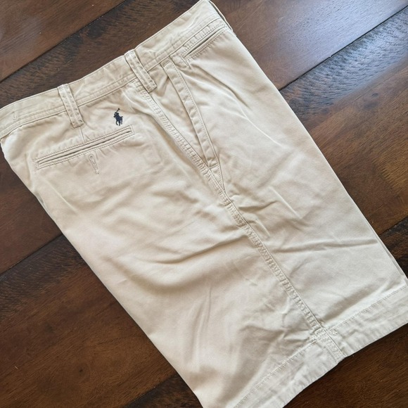 Polo Ralph Lauren Other - Polo Ralph Lauren Shorts Mens 33 Beige Relaxed Fit Chino Flat Front 9.5 inch